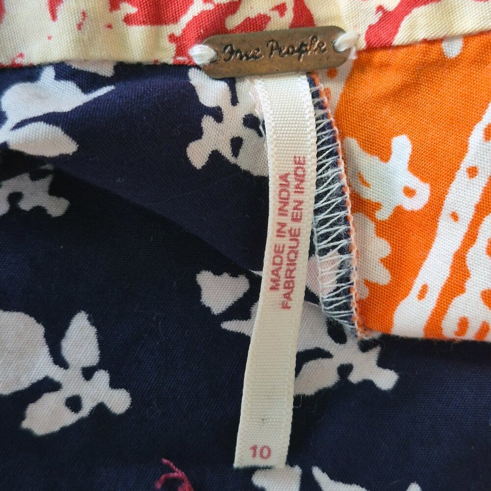 FREE PEOPLE Polska Medley Floral pattern mix Swirly Patchwork Maxi Skirt Size 10 - Picture 9 of 16